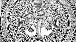 How to draw Mandala for Beginners |art |Tree drawing | Step-by-Step | DoodleArt | Tree mandala #art 