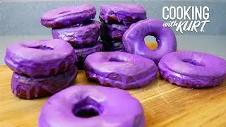 Krispy Kreme-style Ube Doughnuts: Yeast-Raised & Covered with Sweet Ube Glaze | Cooking with Kurt