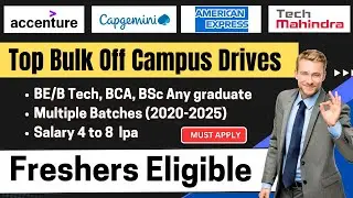 🔥Urgent Hirings | Accenture, Capgemini, Tech Mahindr Hiring | 8 LPA | Any graduate | 2025&ndash;2021 Batch