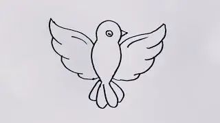 Flying bird drawing easy/How to draw a bird/Bird drawing easy @JSdrawing 