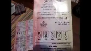 jason wins $100.00  five card cash!!