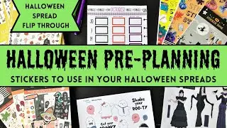 HALLOWEEN PRE-PLANNING | Planner spread sticker ideas and inspiration | Halloween spread flipthrough