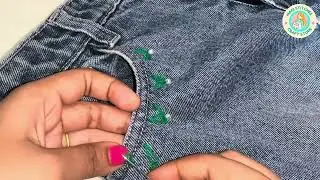 DIY: Embroidery on jeans Il Beautiful flowers Embroidery Design on jeans 
