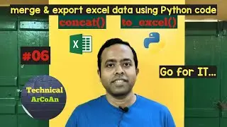 Merge & Export Excel Data Using Python (Part-6) | concat() & to_excel()  #pandas #python #openpyxl