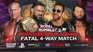 ROMAN REIGNS VS LA KNIGHT VS AJ STYLES VS RANDY ORTON ~FATAL 4 WAY WWE ROYAL RUMBLE