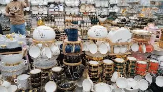 Latest design imported luxury wedding crockery Dinner kitchen crockery bridal crockery electroniccs