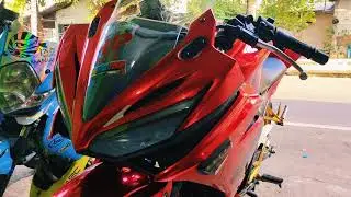 cutting sticker honda CBR pakai merah chrome miror