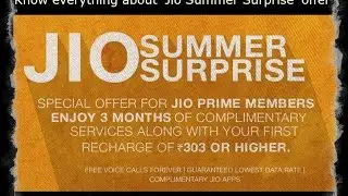All facts about Reliance Jio Summer Surprise Offer
