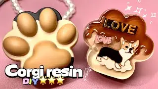 DIY Corgi cat paw resin epoxy charm