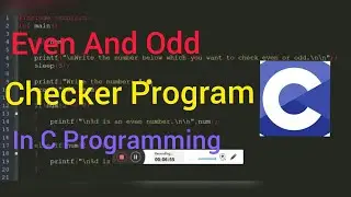 Even, Odd number checker program in C