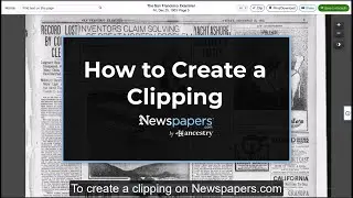 How to Create a Clipping on Newspapers.com