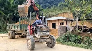 Complete the water tank and level the yard using an excavator.