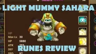 Summoners War - Light Mummy Sahara Review! Light Mummy Runes, Skills, Review