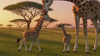 MOTHER GIRAFFE AND BABIES