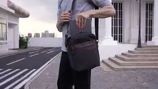 Small Messenger Bag, Vintage Canvas Leather Lightweight Crossbody Bag Form Vaschy