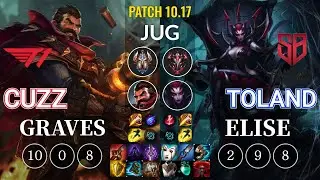 T1 Cuzz Graves vs SB TolanD Elise Jungle - KR Patch 10.17
