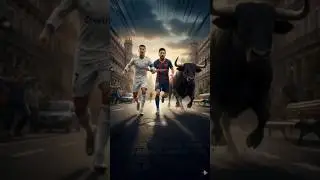 Ronaldo dan Messi Di kejar banteng #messi #ronaldo #animation #football #premierleague #viral
