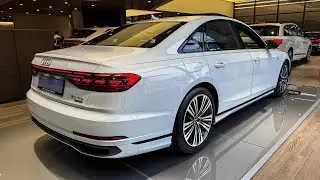 [4K] Audi A8 50 TDI quattro Glacier White Walkaround Review