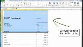 How to Freez Cells of Excell Sheet