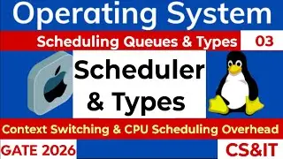 Operating System: Scheduling Queues & Types| Scheduler & Types| CPU Scheduling Overhead|GATE 2026