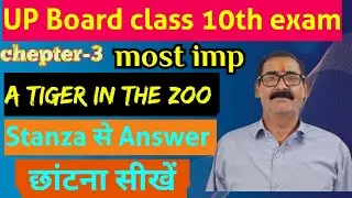 class 10th chaper 3 A tiger in the zoo comprehension  by sn Arela ।। english guru