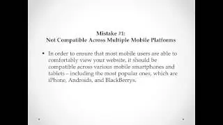 3 Common Mobile Website Mistakes To Avoid - Mobile eCourse