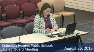 Columbia Heights School Board Meeting 08/25/15