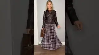 Three Plaid Skirt Outfits: From Brown Leather Jacket to Navy Turtleneck #fashiontrends #outfitideas