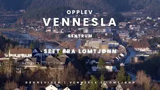 Vennesla sentrum sett fra Lomtj&oslash;nn - Julen 2025