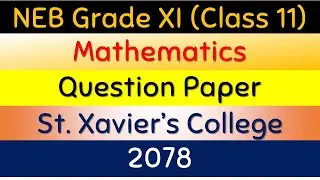 St. Xavier Class 11 Maths Question Paper 2021