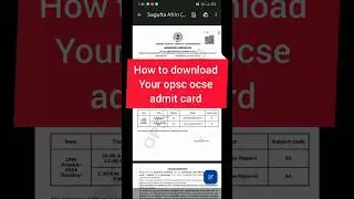 How To Download Opsc  Admit Card | Opsc Civil Services Admit Card Download | Opsc OAS Admit Card |