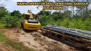EXCAVATOR OFFROAD || PROSES LANGSIR MATERIAL BAJA SUTET  DI JALAN AKSES BERLUMPUR DAN DALAM ||