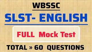 FULL MOCK TEST ; SLST ENGLISH Online Mock Test Series @EnglishWithBiplab