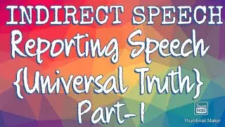 Learn Reported Speech|Reporting Speech{Universal Truth} | Practical English Singh Sir | Part-1