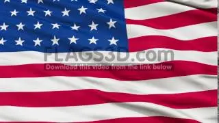 34 Stars USA Close Up Waving Flag