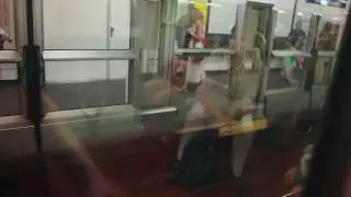Rubber wheeled Metro Line 1 in Paris which now has sliding glass doors at platforms
