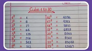 cube 1 to 30 | cube root 1 to 30 trick | 1 to 30 cube | cube formula