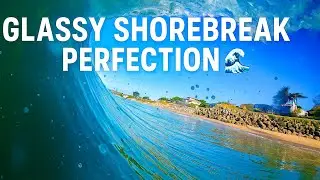 INSANE Glassy Shorebreak Waves | Santa Cruz, California