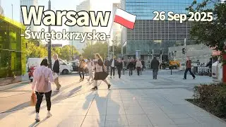 Autumn Walk Warsaw Świętokrzyska Poland - 26 September 2025 | Walking Tour