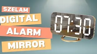 SZELAM Digital Alarm Clock,LED and Mirror Desk Clock Large Display,with Dual USB Charger Ports