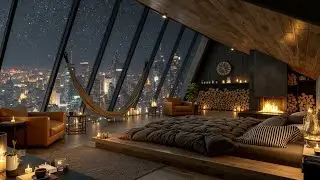 Cozy Jazz Night | Relaxing Smooth Jazz Piano for Sleep & City Lights Ambience