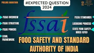 The Food Safety and Standards Authority of India FSSAI Regulations, Powers, and Standards Polity Q23