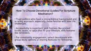 How To Choose Devotional Guides For Scripture Meditation? - Golden Years Faith