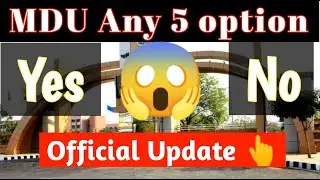 MDU any 5 option 2022 | MDU exam pattern 2022 | MDU exam 2022 | MDU question pattern 2022 | MDU news