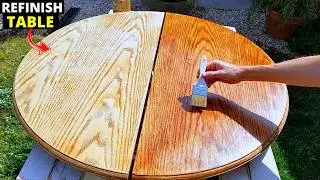 How To Refinish a Wood Table. Quick Easy & CHEAP DIY