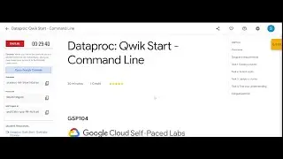 Dataproc: Qwik Start - Command Line || #qwiklabs || #GSP104