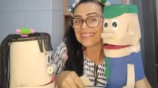 Mostrando o que o uso pra construir os fantoches Janj&atilde;o e Juju...