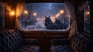 Victorian Carriage Ambience ❄️ Snowstorm Sounds | Cozy 4 Hours for Sleep & Relaxation