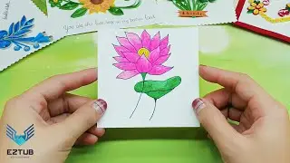 LTJK17 Craft Paper Folding Steps Lotus Flowers Bloom Beautiful Delicate