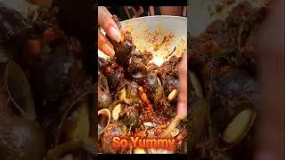 Snail fried so yummy, foods delicious #mukbang #food #shorts